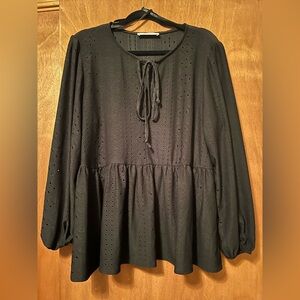 Plus size black blouse